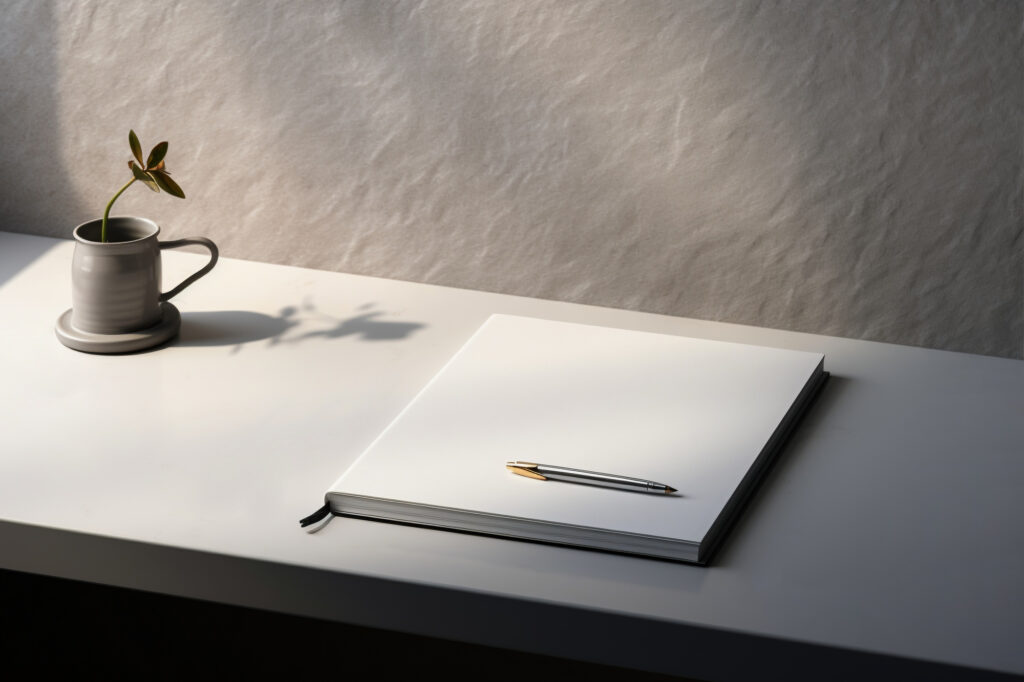 bound manual on desk minimal